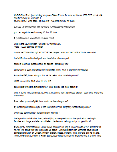 Air Canada Interview Information