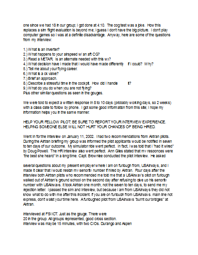 Mesa Interview Information